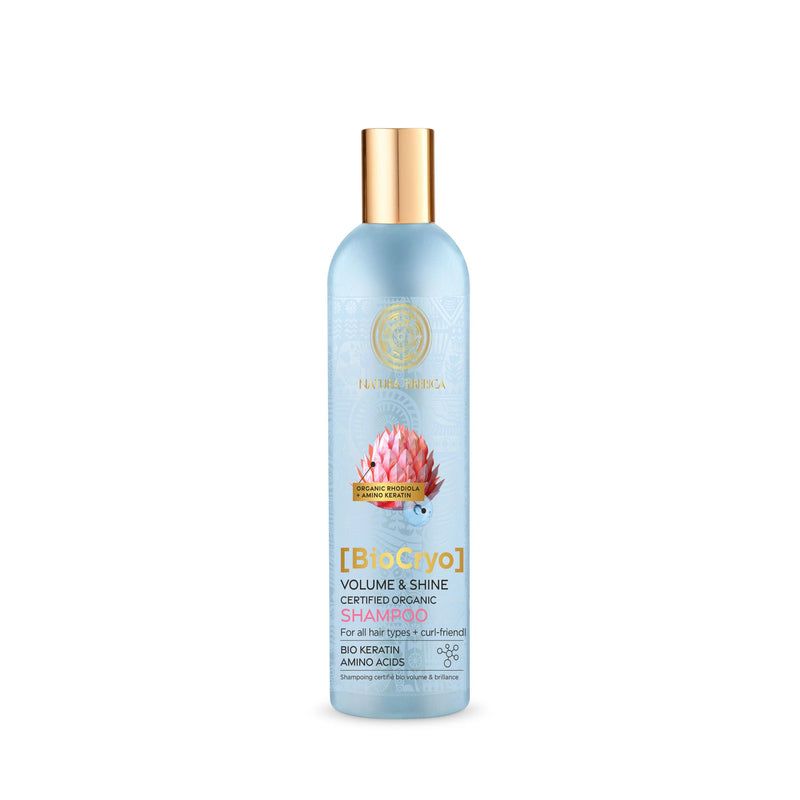 BioCryo Volume & Shine Certified Organic Shampoo. For all hair types + curl friendly. 400 ml