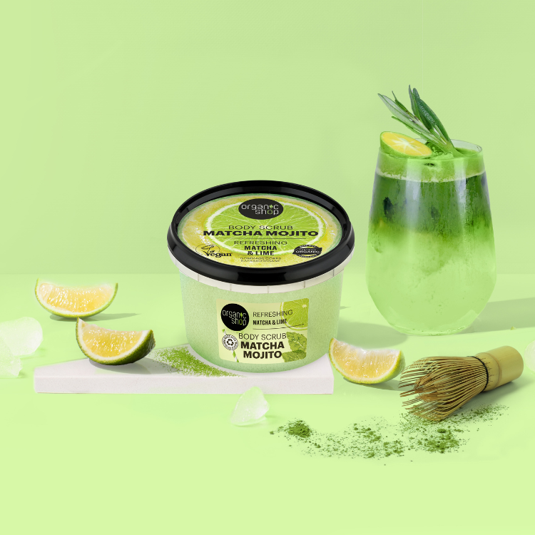 Organic Shop Refreshing Mojito Body Scrub Matcha & Lime (250ml)