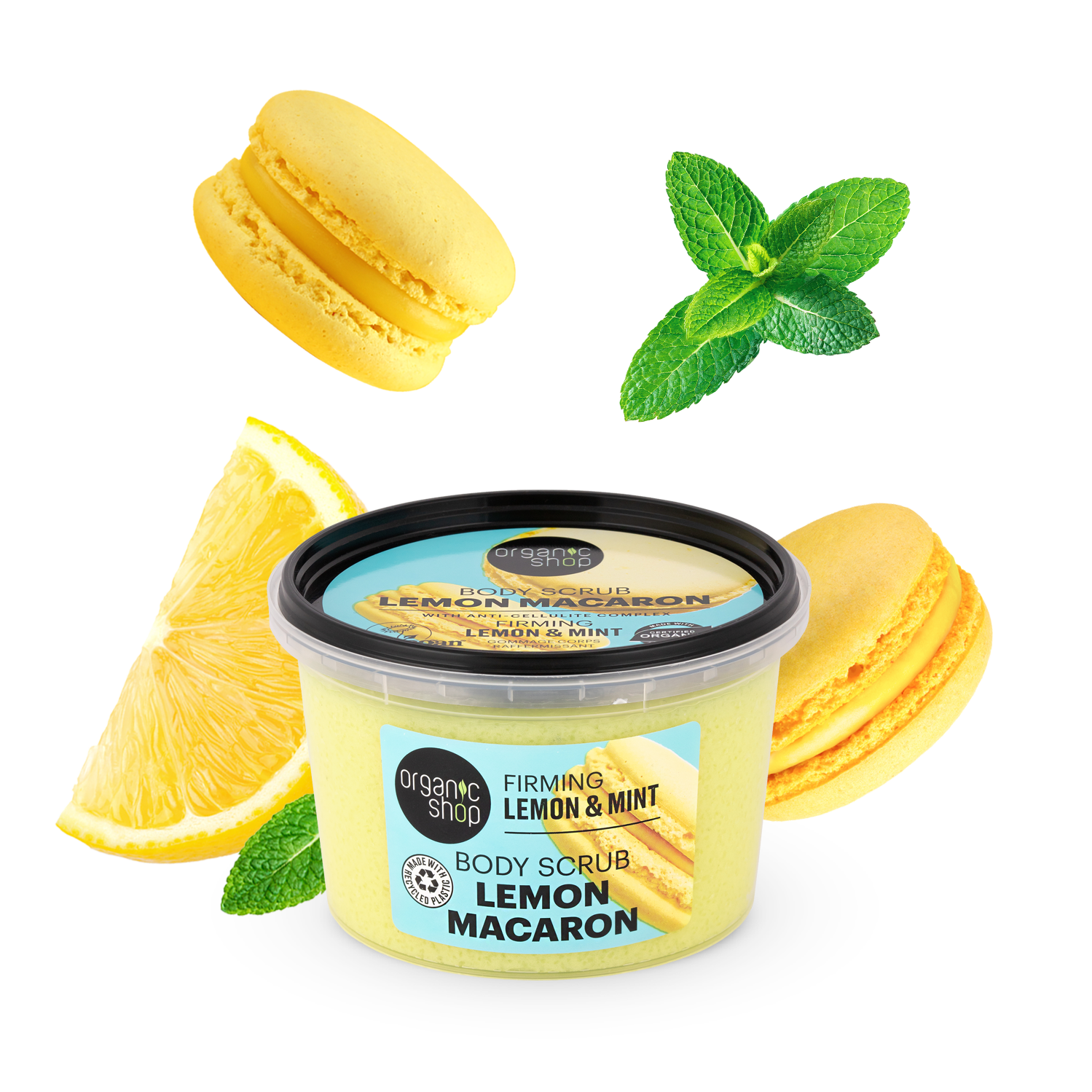 Organic Shop Firming Lemon Macaron Body Scrub Lemon & Mint (250ml)