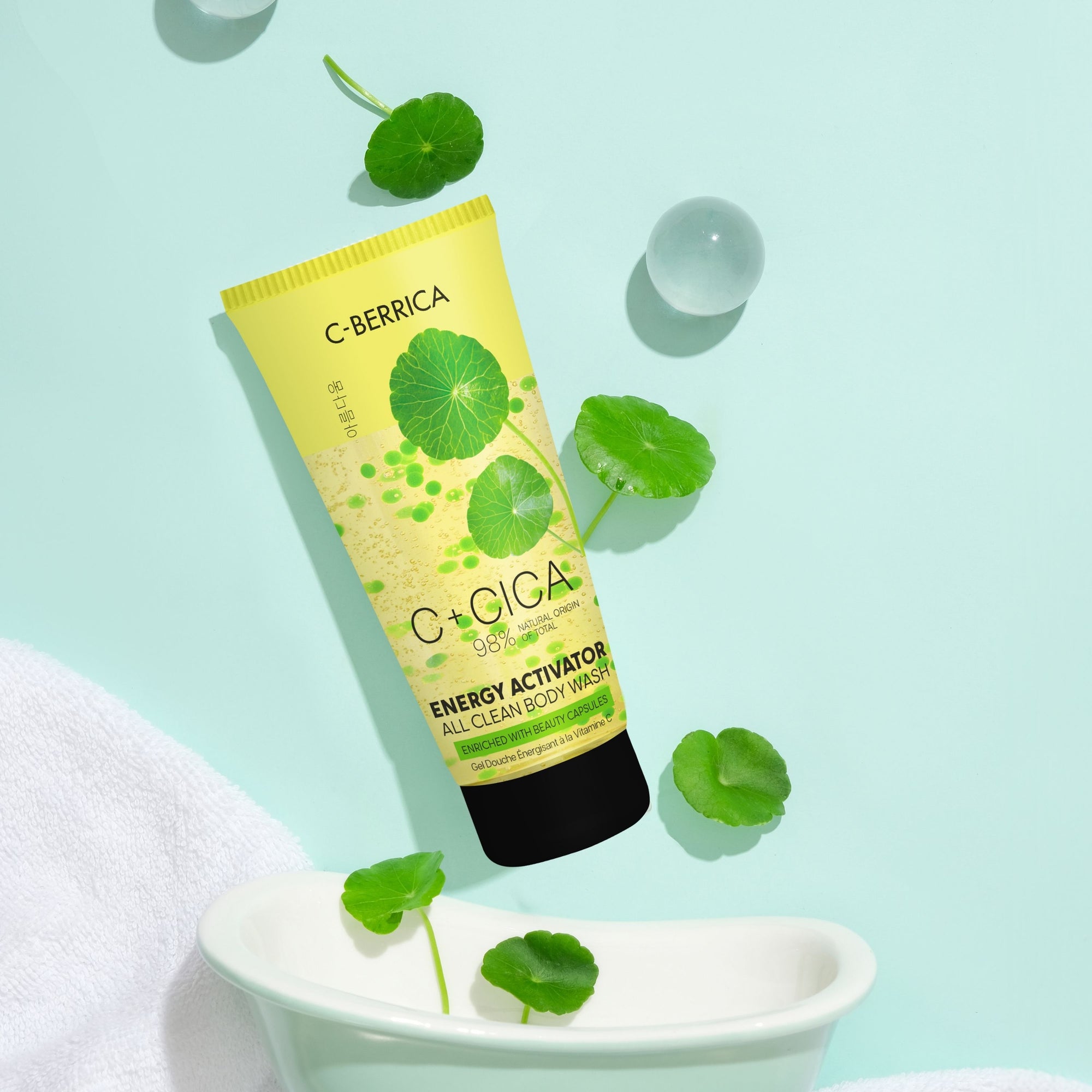 C+CICA C-BERRICA ENERGY ACTIVATOR ALL CLEAN BODY WASH - enriched with beauty capsules. (200ml)