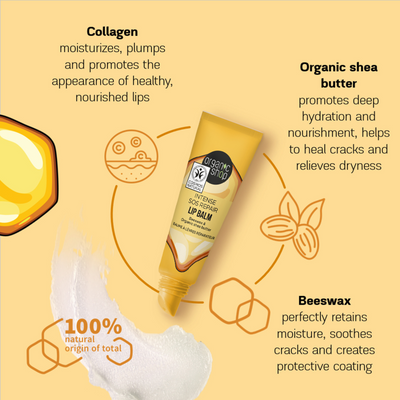 Organic Shop SOS Repair Lip Balm Collagen Filler with Beeswax & Shea Butter (10ml)