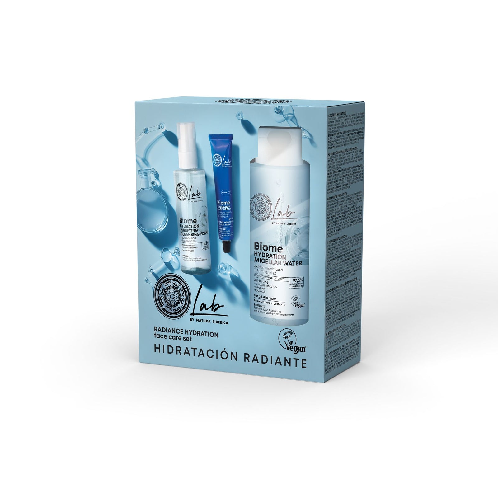 Natura Siberica Lab by NS Biome Hydration & Glow Face Care Set. 400ml/200ml/50ml